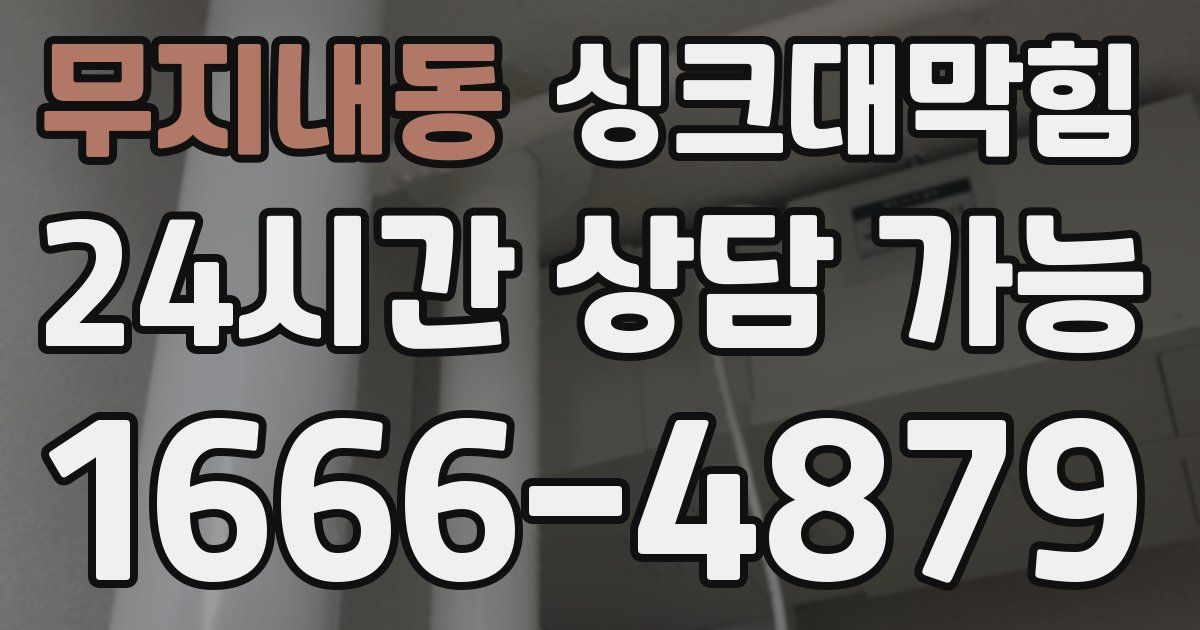 무지내동 싱크대 뚫기