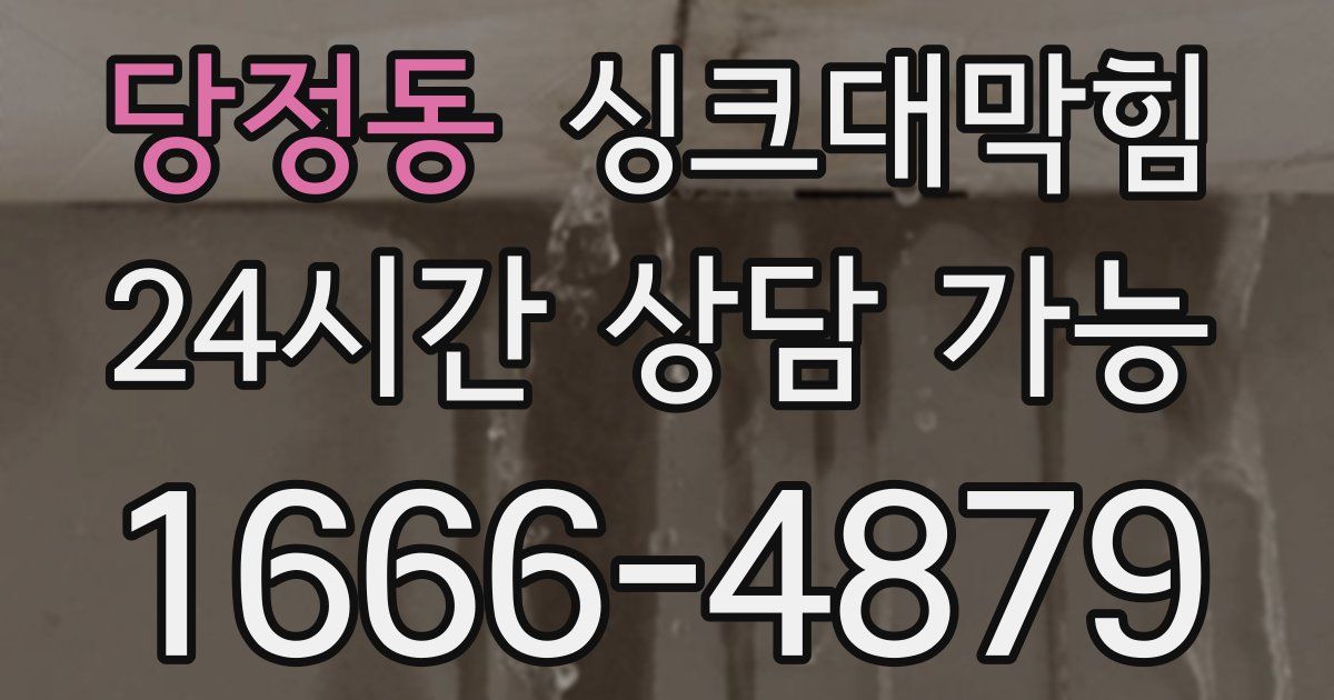 당정동 싱크대 뚫기