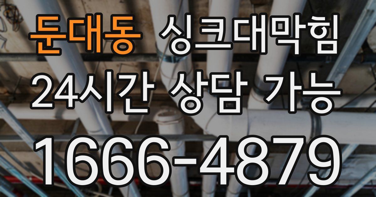 둔대동 싱크대 뚫기