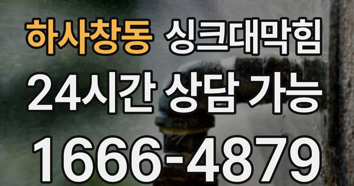 하사창동 싱크대 뚫기