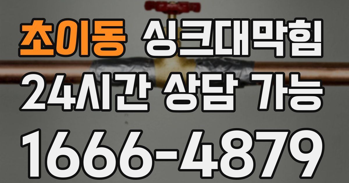 초이동 싱크대 뚫기