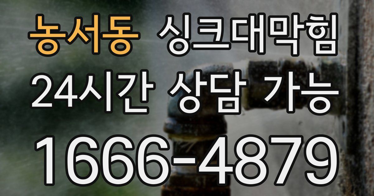 농서동 싱크대 뚫기