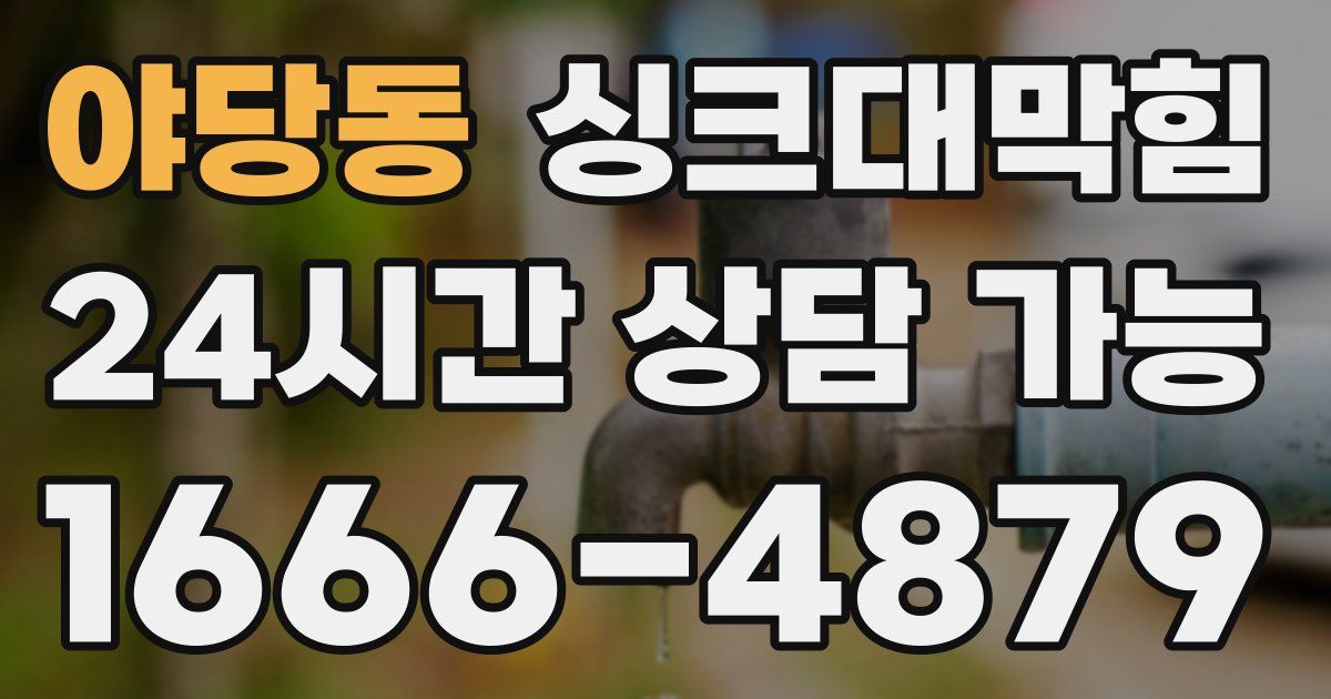 야당동 싱크대 뚫기