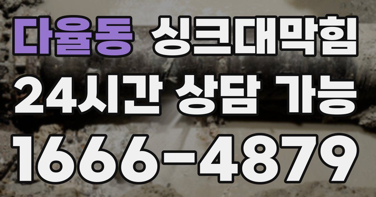 다율동 싱크대 뚫기