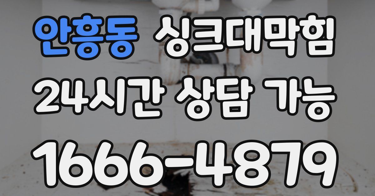 안흥동 싱크대 뚫기