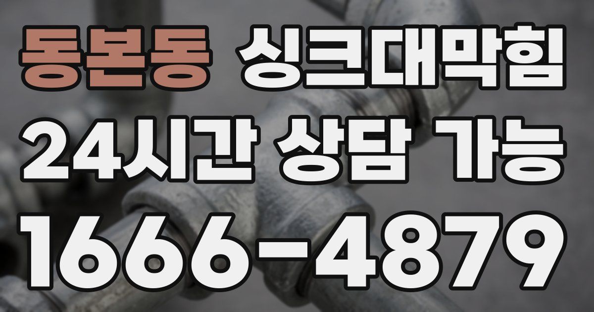 동본동 싱크대 뚫기