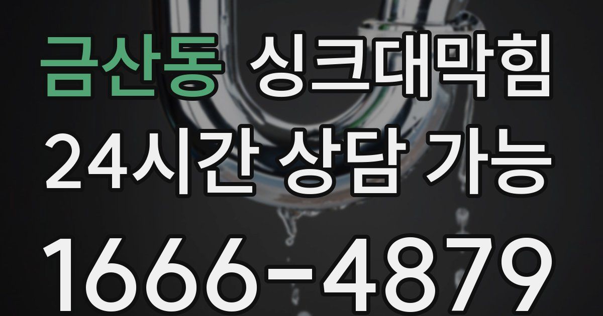 금산동 싱크대 뚫기