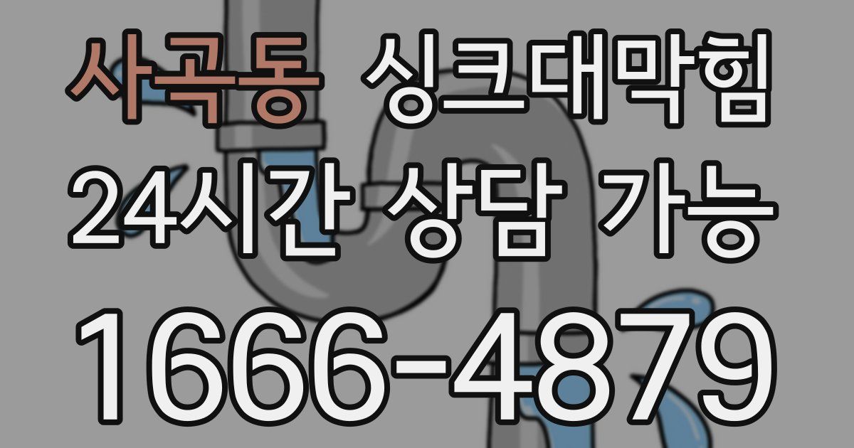 사곡동 싱크대 뚫기