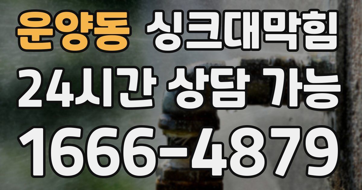 운양동 싱크대 뚫기