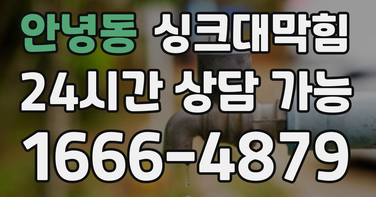 안녕동 싱크대 뚫기