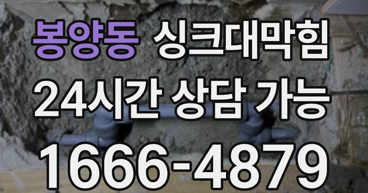 봉양동 싱크대 뚫기