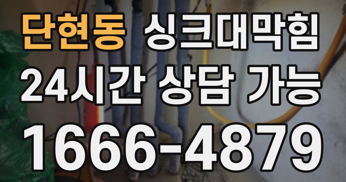 단현동 싱크대 뚫기