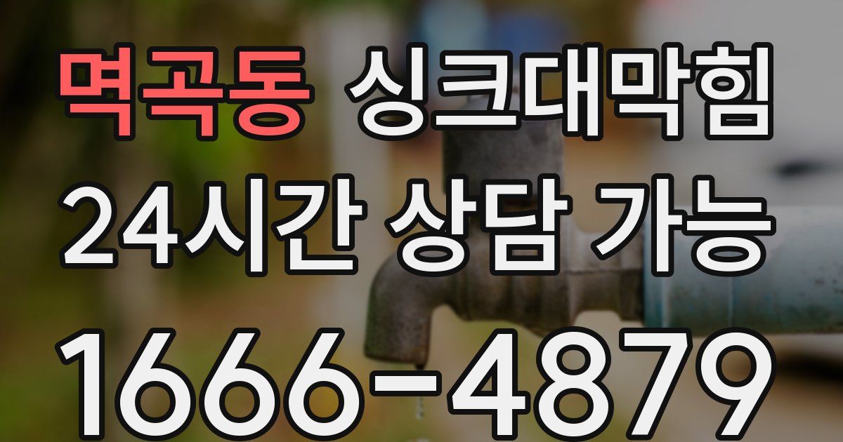 멱곡동 싱크대 뚫기