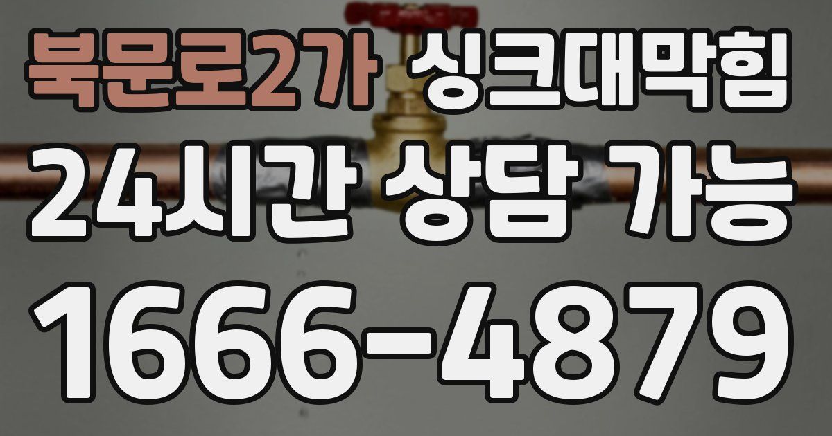 북문로2가 싱크대 뚫기