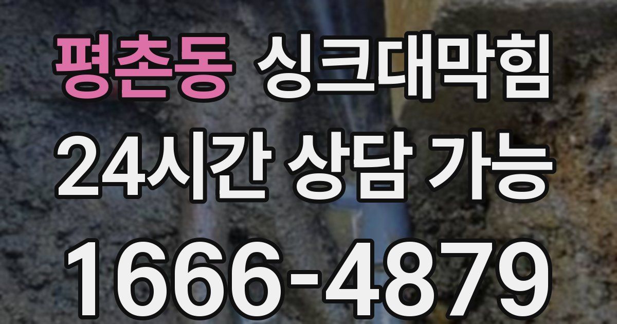 평촌동 싱크대 뚫기