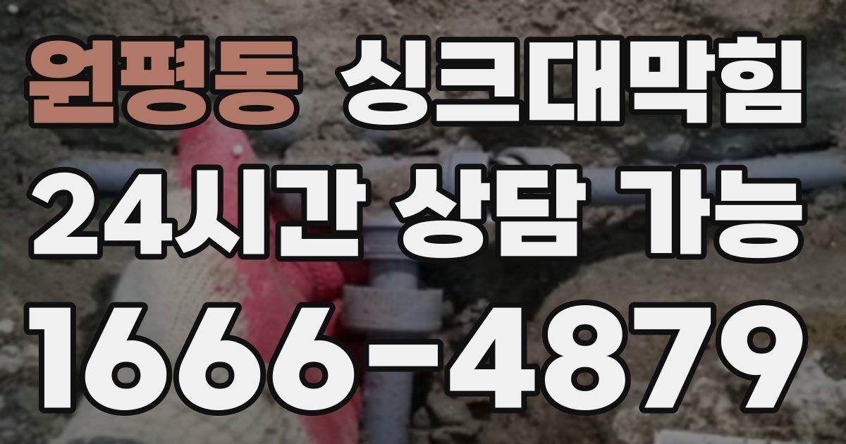 원평동 싱크대 뚫기