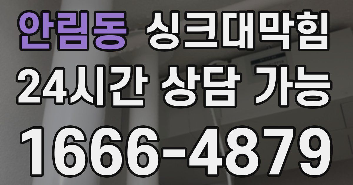 안림동 싱크대 뚫기