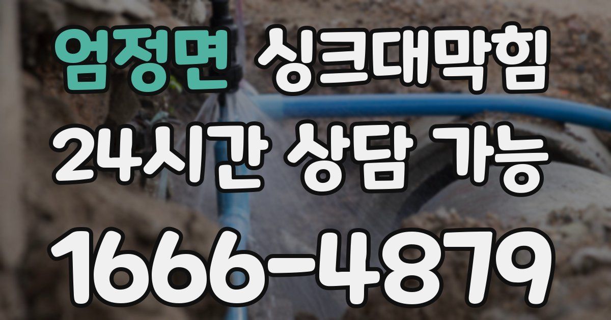 엄정면 싱크대 뚫기