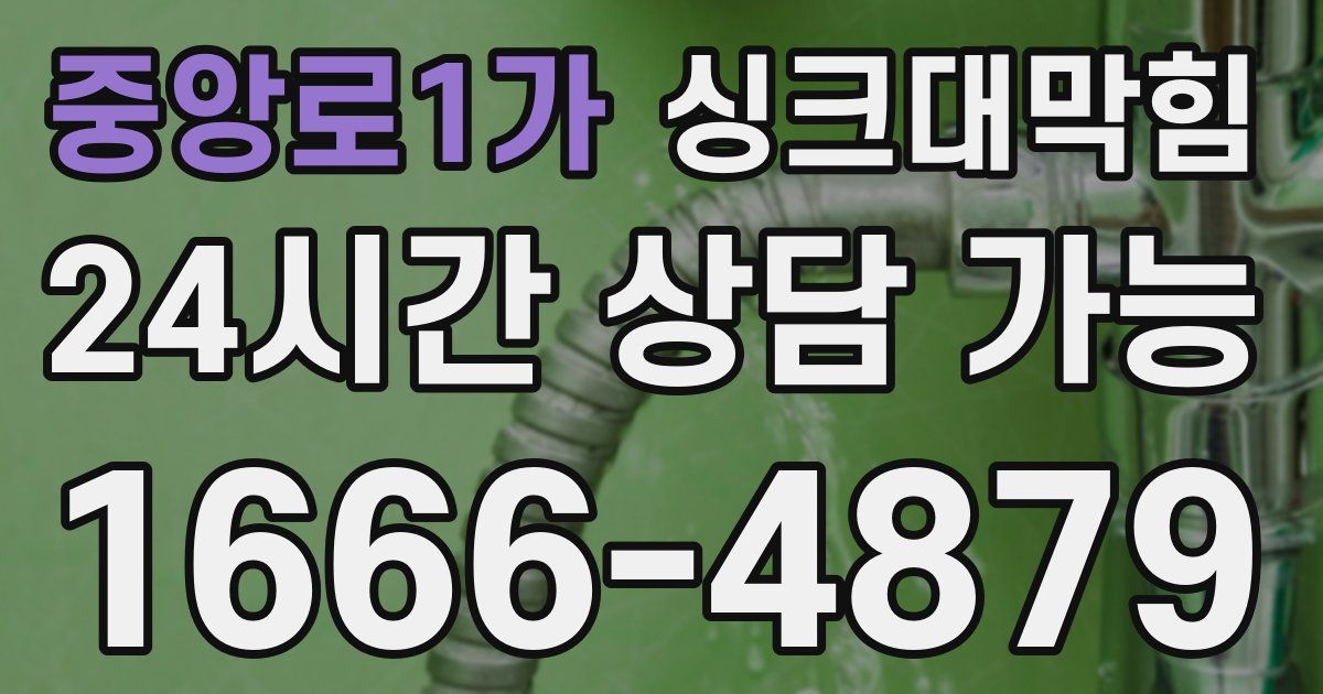 중앙로1가 싱크대 뚫기