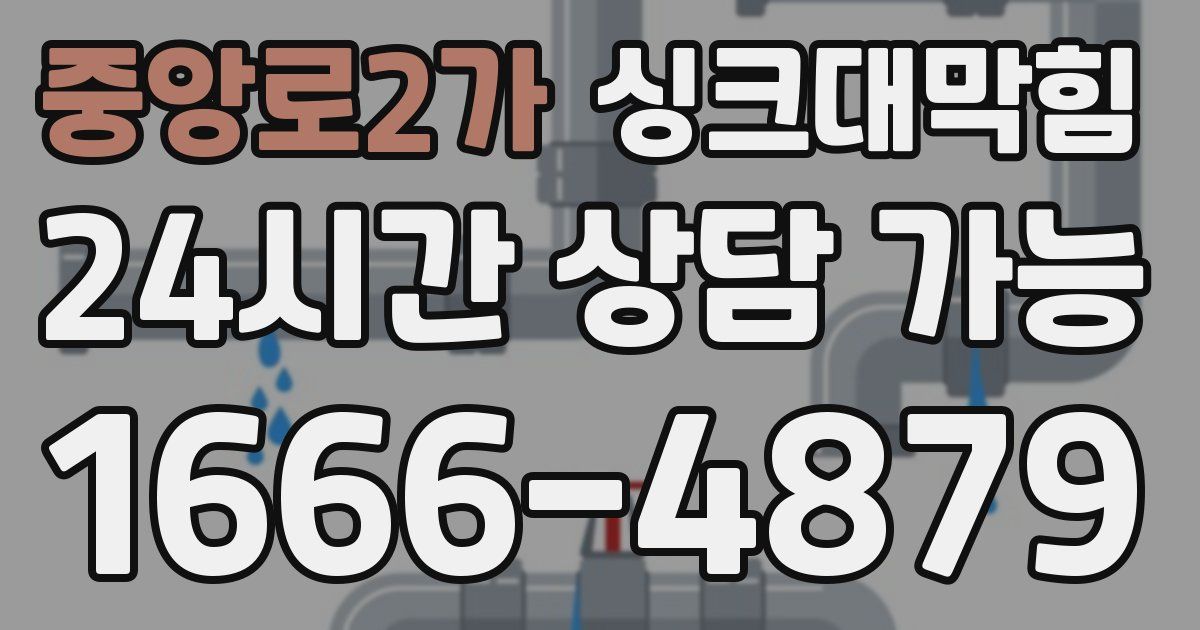 중앙로2가 싱크대 뚫기
