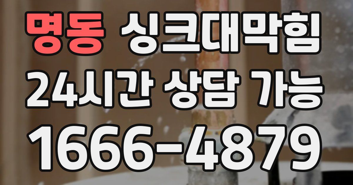 명동 싱크대 뚫기