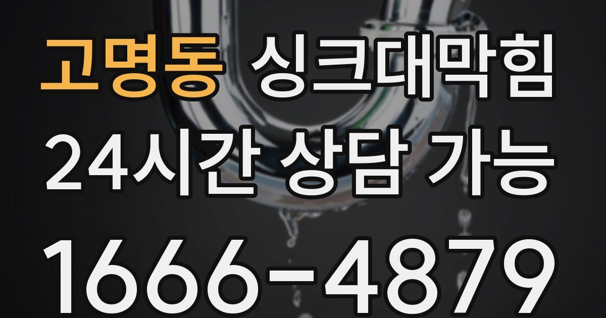 고명동 싱크대 뚫기