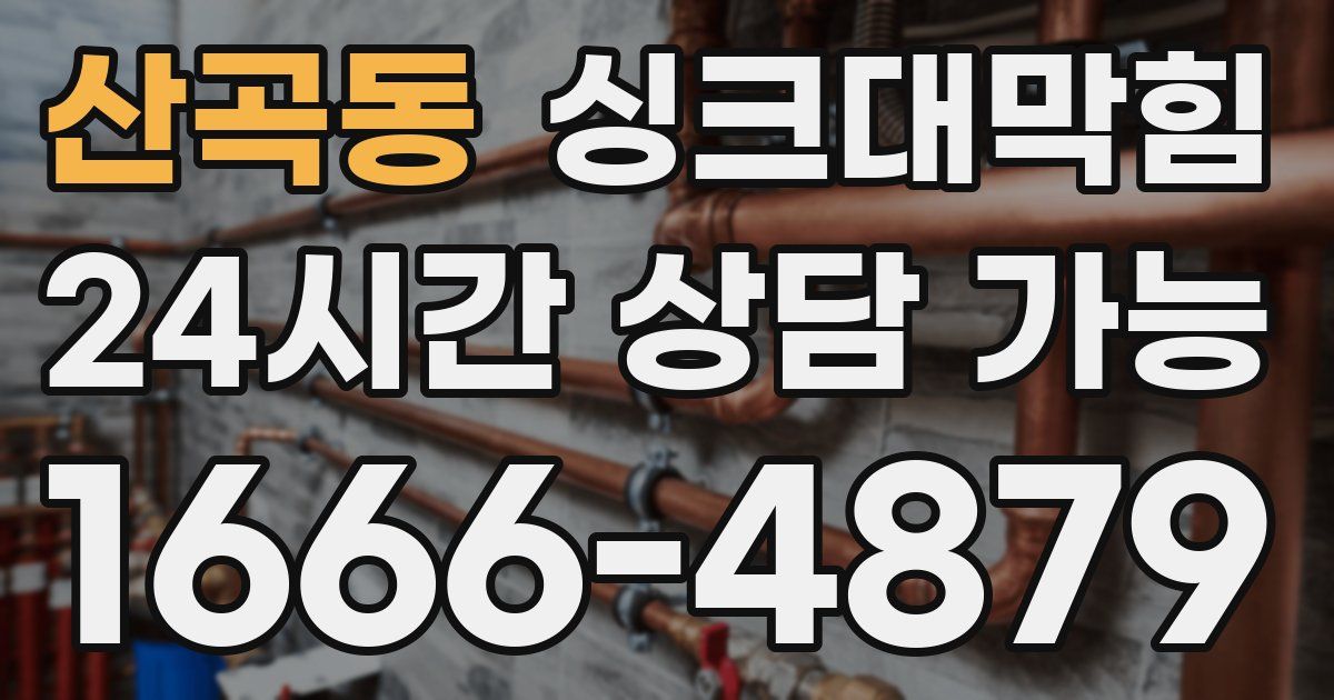 산곡동 싱크대 뚫기