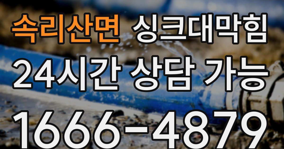 속리산면 싱크대 뚫기