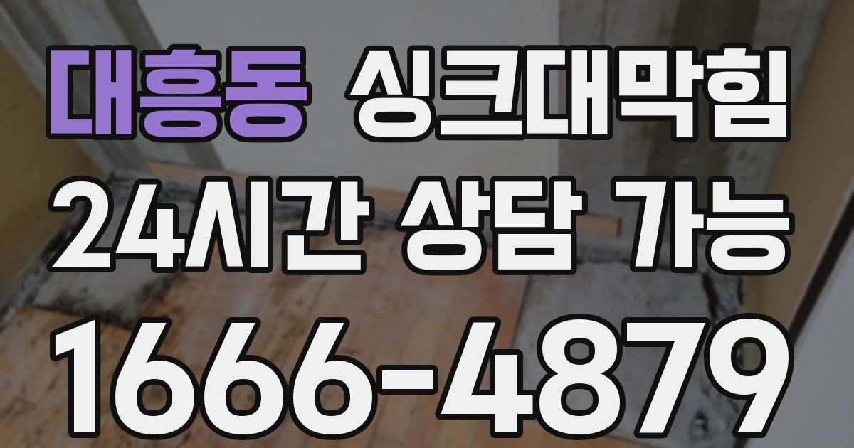대흥동 싱크대 뚫기