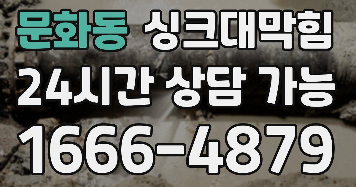 문화동 싱크대 뚫기