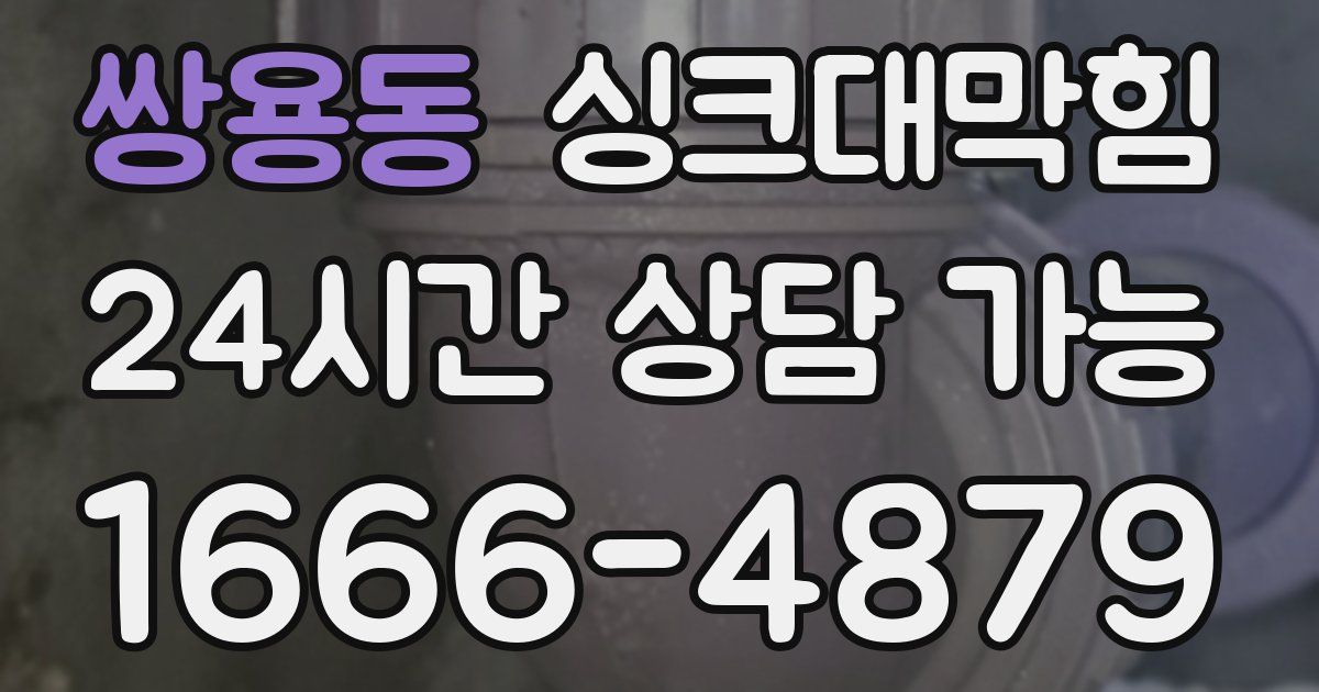 쌍용동 싱크대 뚫기