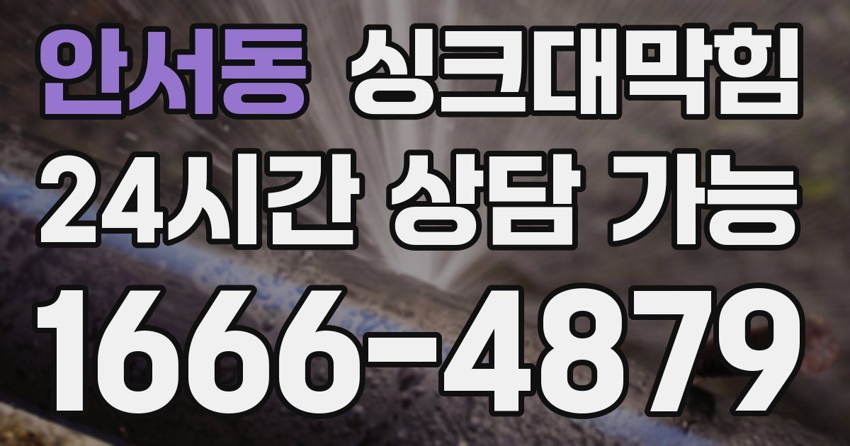 안서동 싱크대 뚫기