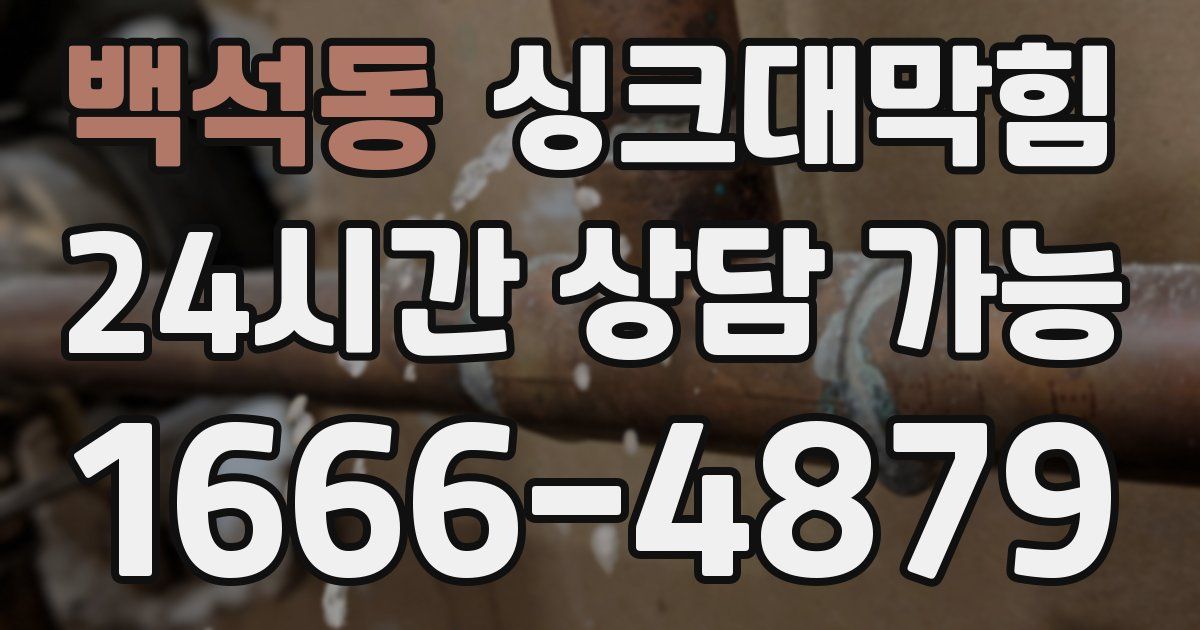 백석동 싱크대 뚫기