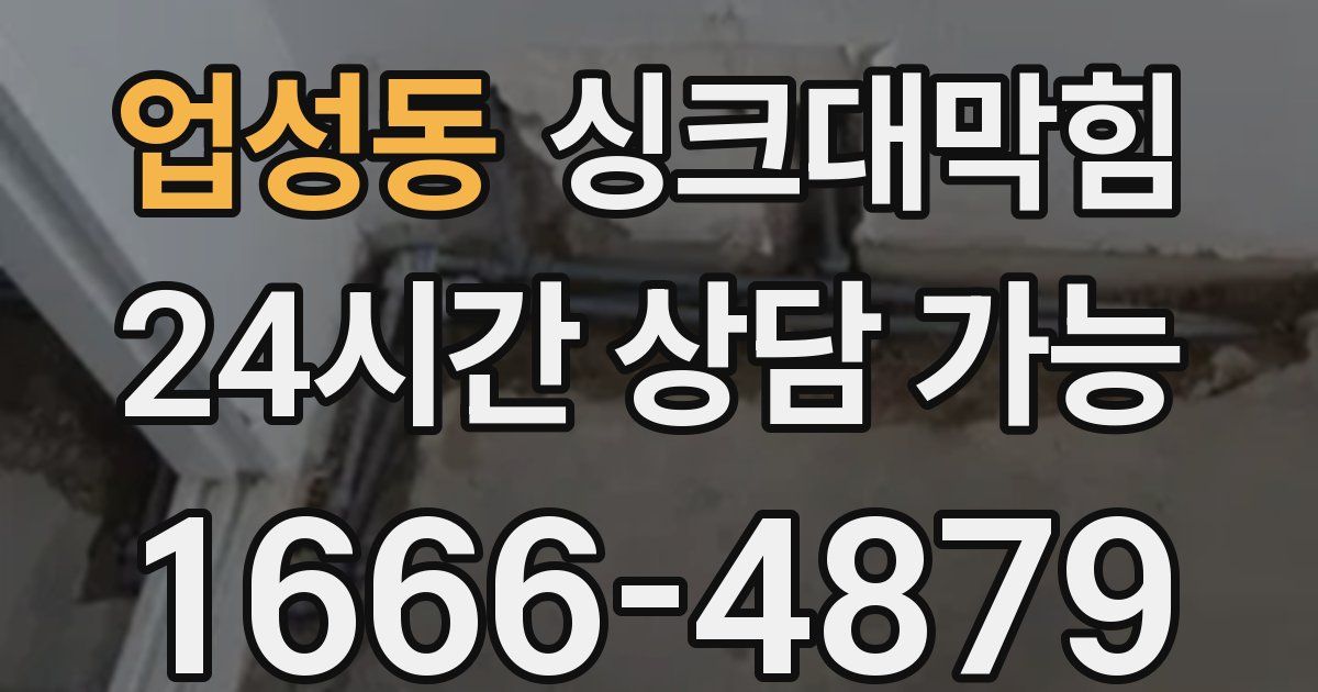 업성동 싱크대 뚫기