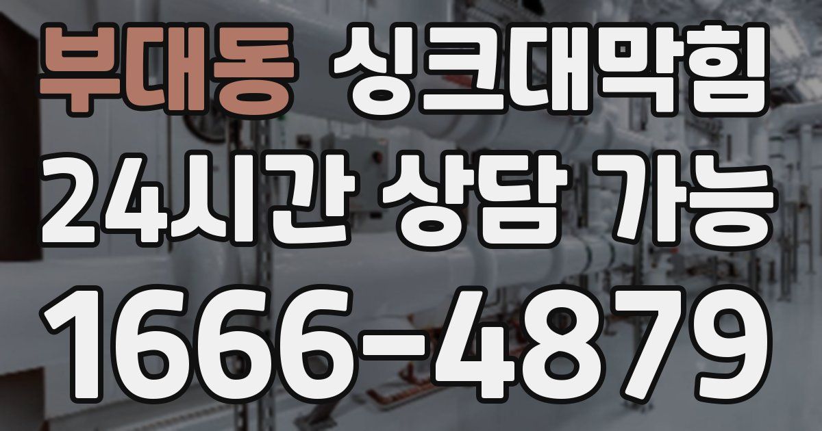 부대동 싱크대 뚫기