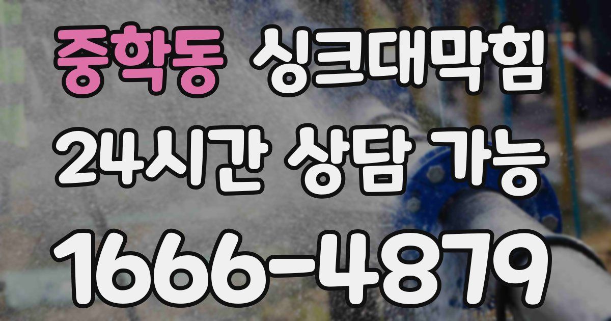중학동 싱크대 뚫기