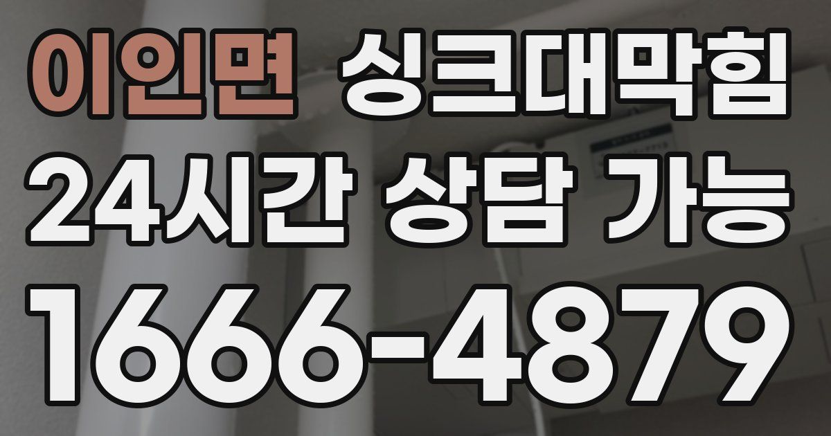 이인면 싱크대 뚫기