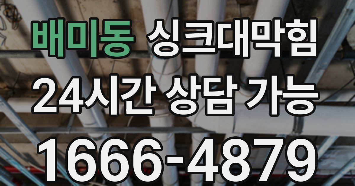 배미동 싱크대 뚫기