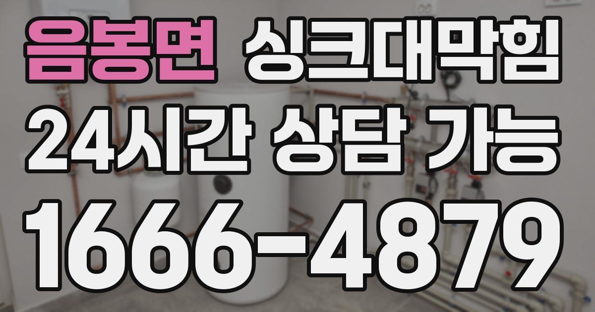 음봉면 싱크대 뚫기