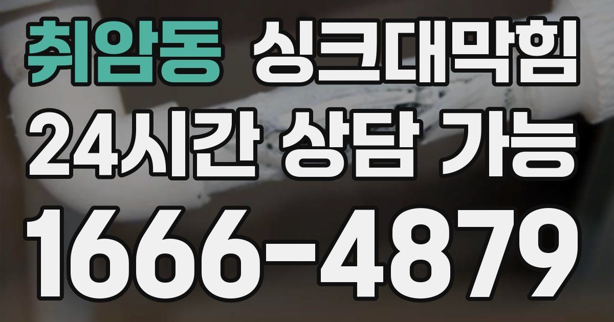 취암동 싱크대 뚫기