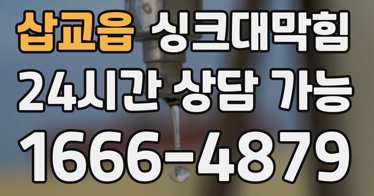삽교읍 싱크대 뚫기