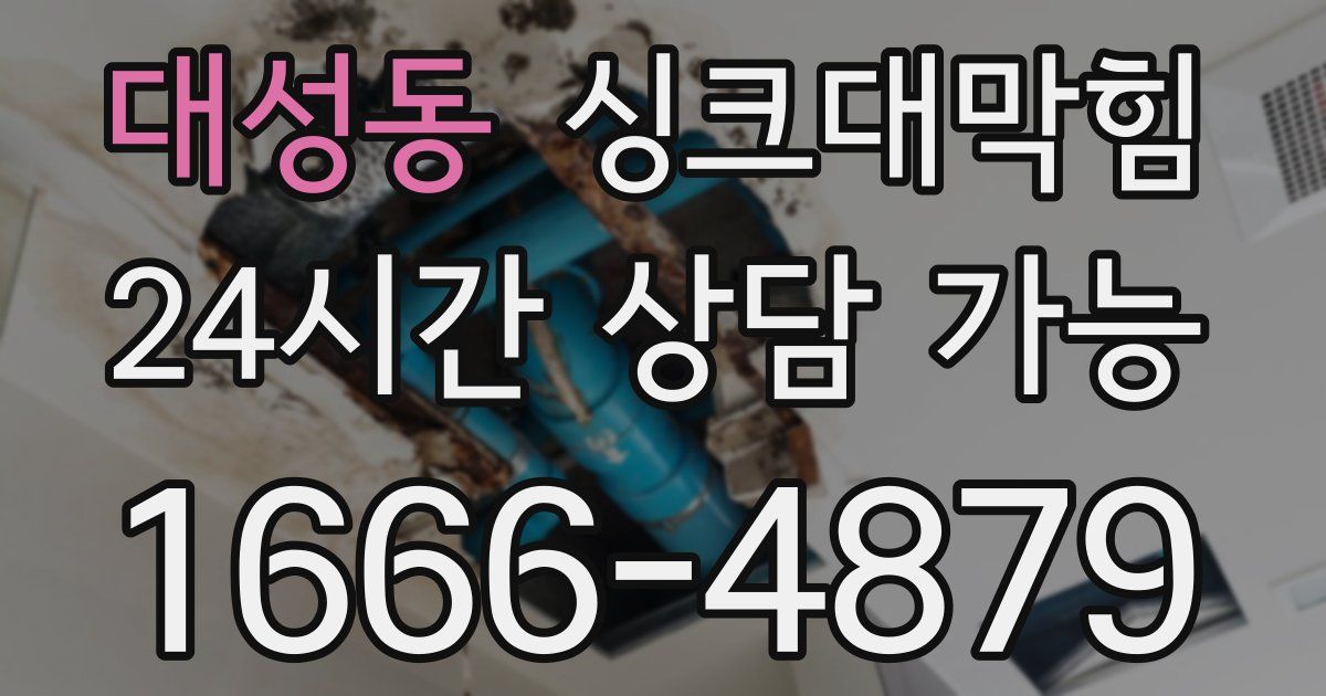 대성동 싱크대 뚫기