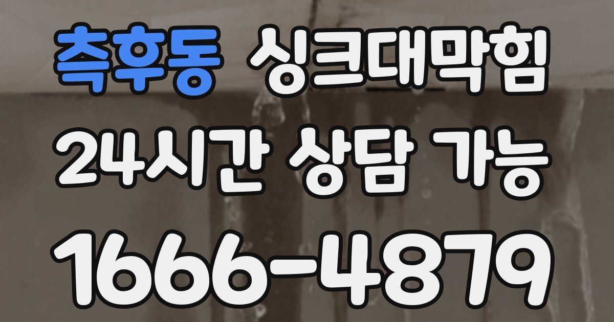 측후동 싱크대 뚫기