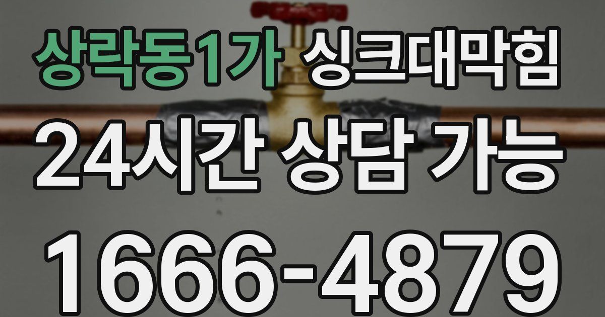 상락동1가 싱크대 뚫기