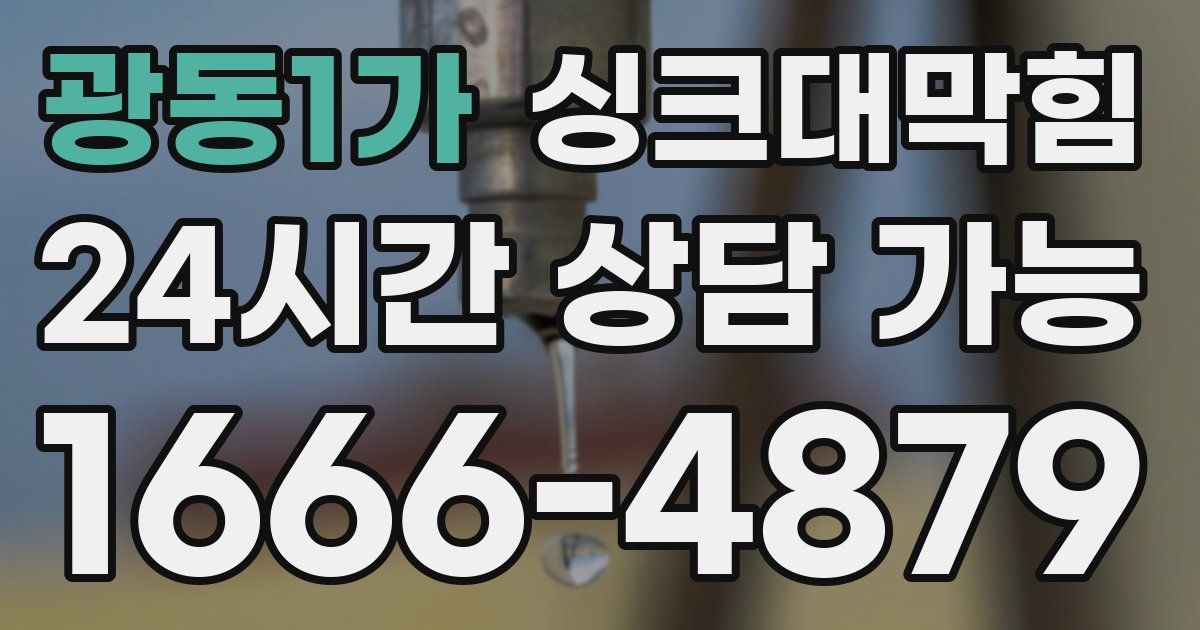 광동1가 싱크대 뚫기