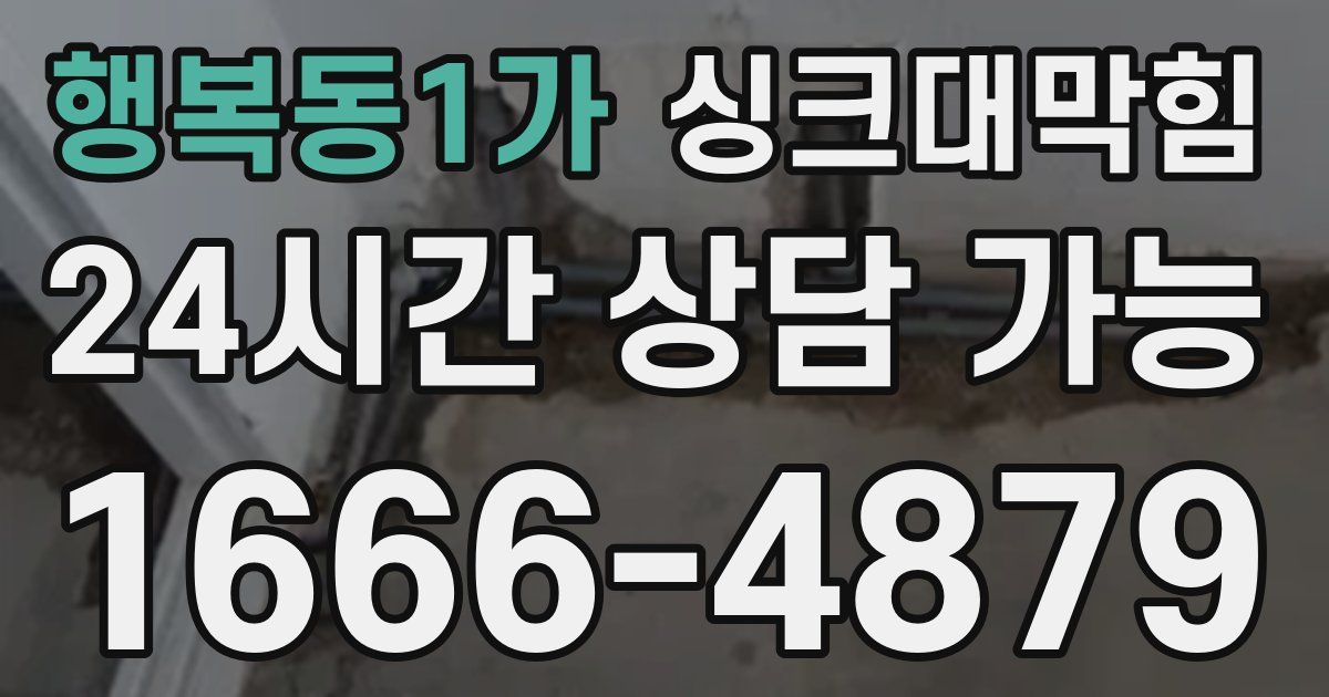 행복동1가 싱크대 뚫기