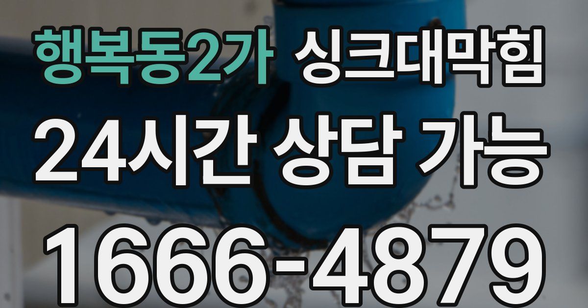 행복동2가 싱크대 뚫기