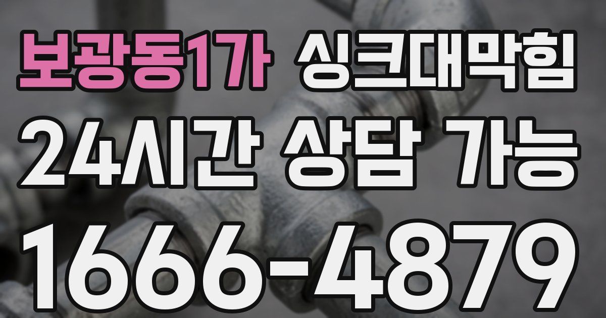 보광동1가 싱크대 뚫기