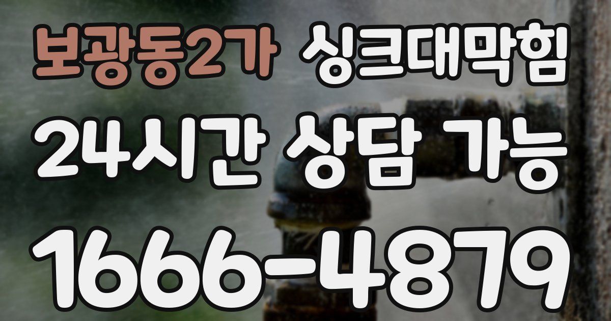 보광동2가 싱크대 뚫기