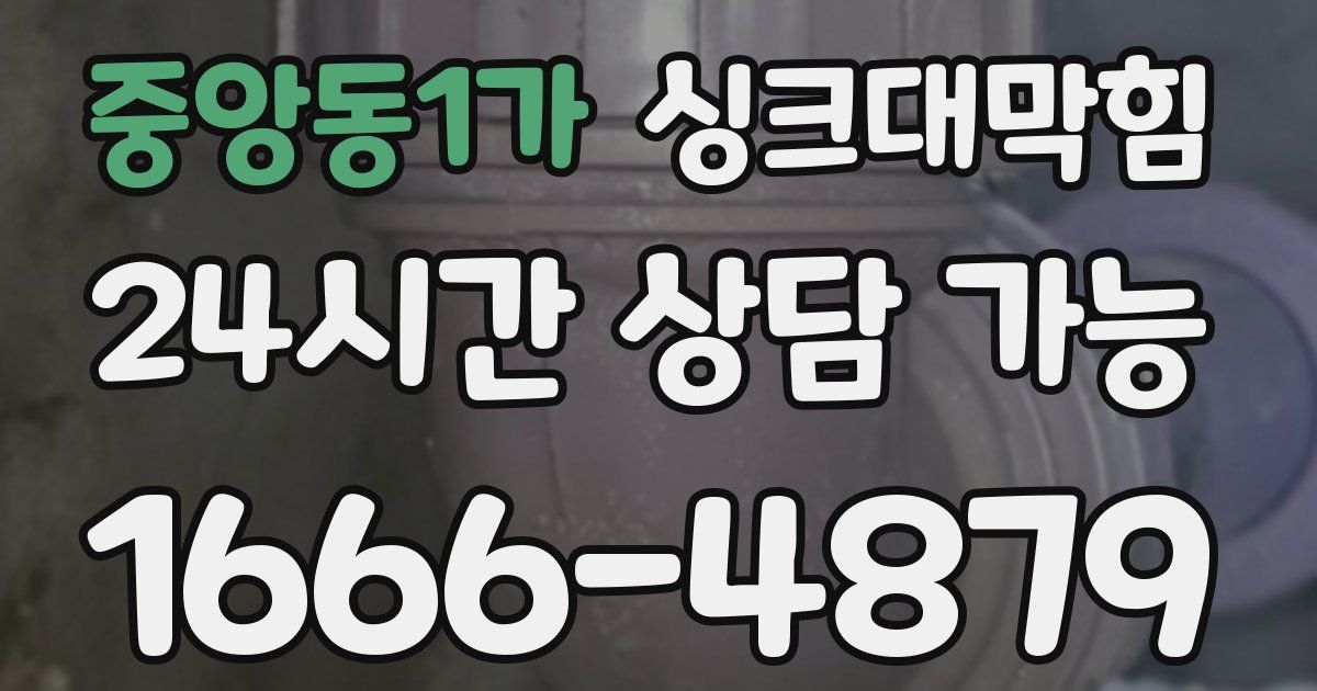 중앙동1가 싱크대 뚫기